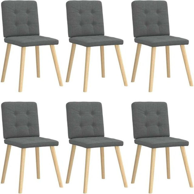 Vidaxl Esszimmerstühle 6er Set im skandinavischen Design in Anthrazit und Grau aus Stoff - Bild 1