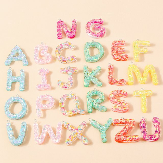 Anhänger Buchstaben Alphabet, Harz, Bunt, Unisex - Bild 1