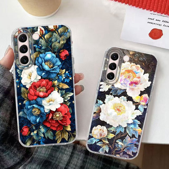 Luxuriöse Samsung Handyhülle mit Rosenblüten-Print in Multicolour für Galaxy S22 S25 S24 S23 S26 S21 Plus S20 FE Ultra 5G - Bild 1