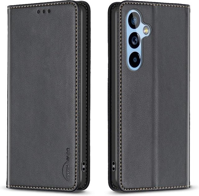 Stoßfeste Leder-Klapphülle für Samsung S26 S25 S24 FE S23 Ultra A54 A34 A24 A15 A35 und Xiaomi 13T Redmi Note 12 4G 11 in Schwarz und Lila - Bild 1