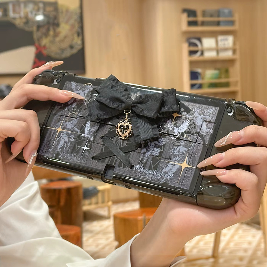 Gotische Kathedralen Schutzhülle für Nintendo Switch, OLED und Switch 2 in Schwarz mit dekorativen architektonischen Details als Hartschale - Bild 2