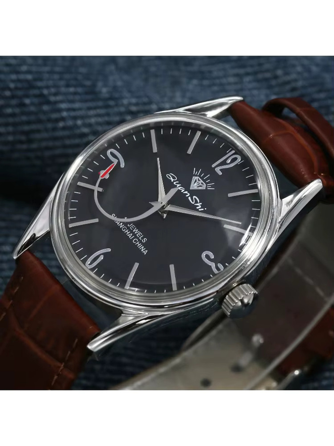 HEIMDALLR Armbanduhr, Handaufzug, 38 mm, Leder, Schwarz, Herren - Bild 4