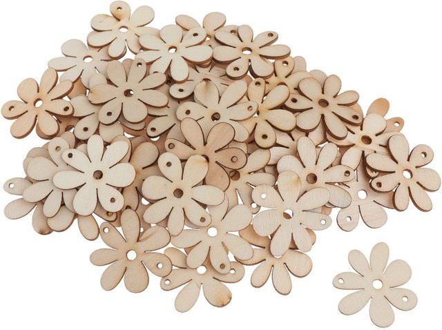 VBS Holz-Streuteile Blüte aus Sperrholz in Beige und Braun - Bild 1