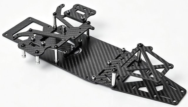 Tamiya Kohlefaser-Chassis-Rahmen-Kit, Zubehör, ab 14 Jahren - Bild 1