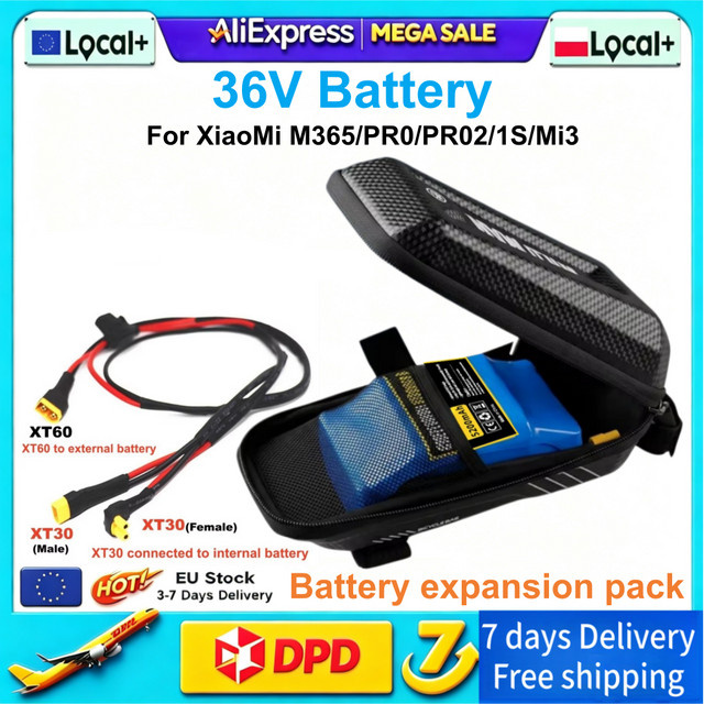 Xiaomi Zusatz-Akku 36V 5200mAh Reichweiten-Upgrade-Kit inklusive Tasche für Xiaomi M365 PRO PRO2 1S Mi3 Elektroroller in Schwarz - Bild 1