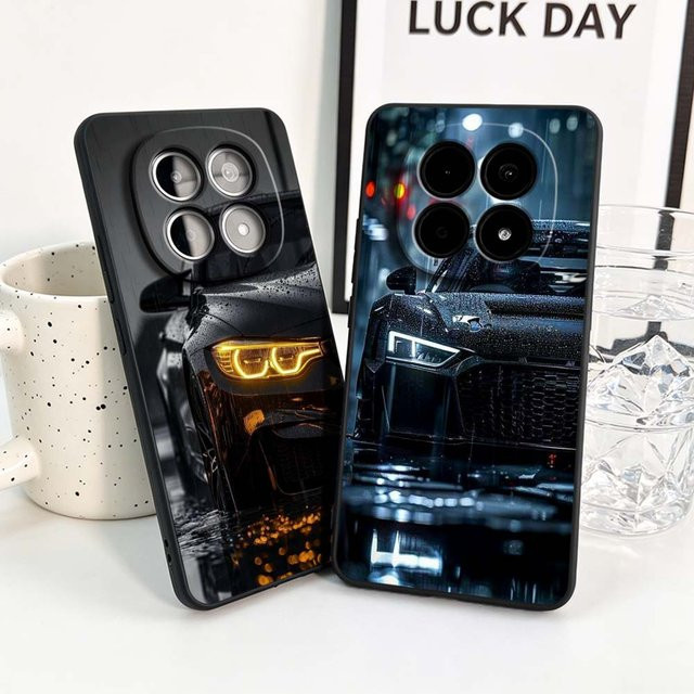 Schwarze Handyhülle mit Sportwagen-Print für Xiaomi Redmi Note 15 14 13 12 11 Pro Plus 4G 5G in weichem Design - Bild 1