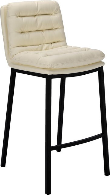 TPFLiving Barhocker Dundee mit schwarzem Gestell und Kunstleder in Creme und Beige - Bild 1
