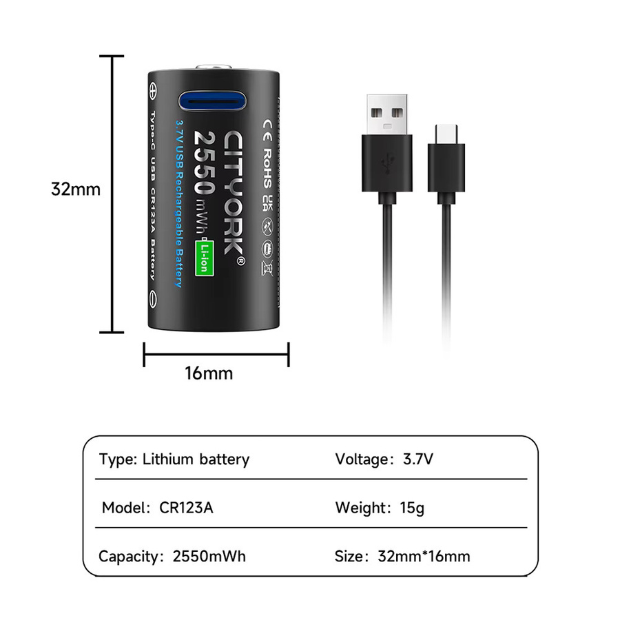 PALO CR123A Lithium-Ionen Akku 3,7 V für LED Taschenlampen, Laser und Kameras - Bild 4