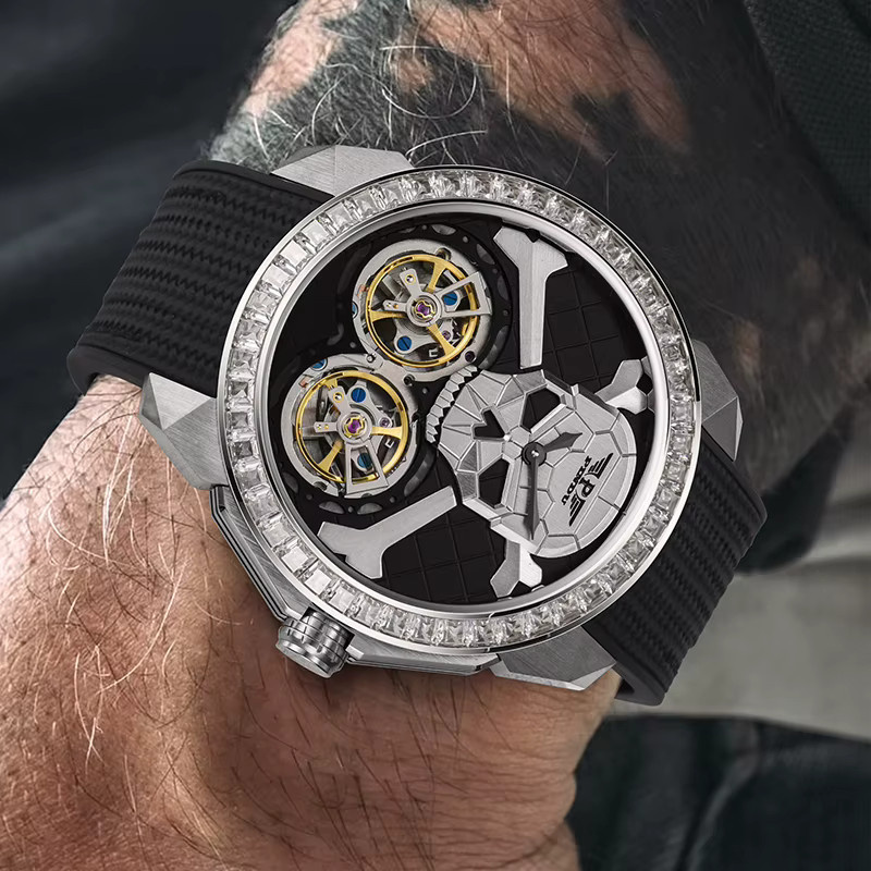 PINDU Armbanduhr Automatik, Edelstahl, Schwarz, Herren - Bild 5