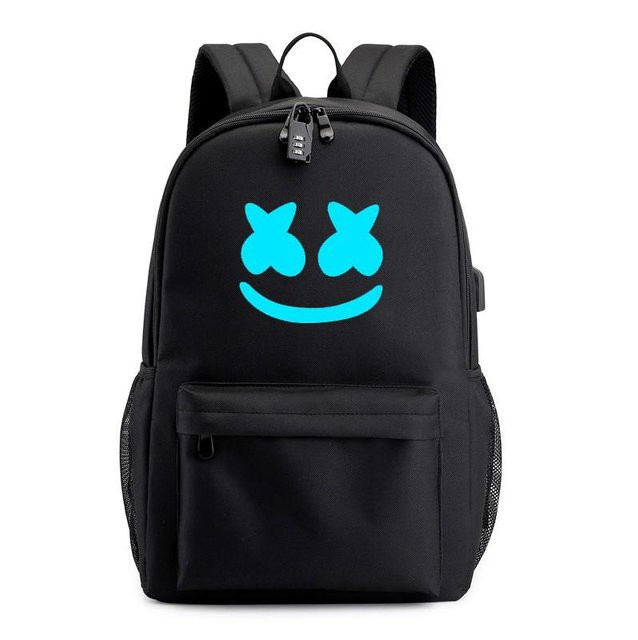 3-teiliges Schulrucksack-Set aus Oxford-Stoff in Schwarz mit Schultasche, Schultergurt und Federmäppchen - Bild 1