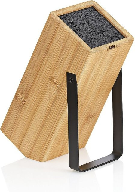 Kela Messerblock Kiril aus Bambus in Schwarz, B/T/H: 10 x 20 x 24 cm - Bild 1