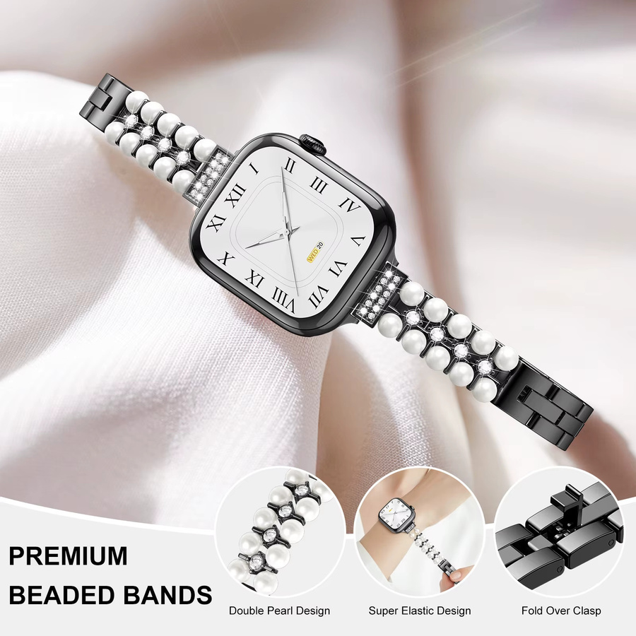 LCAPLE Uhrenarmband Edelstahl, Perle, Damen - Bild 3