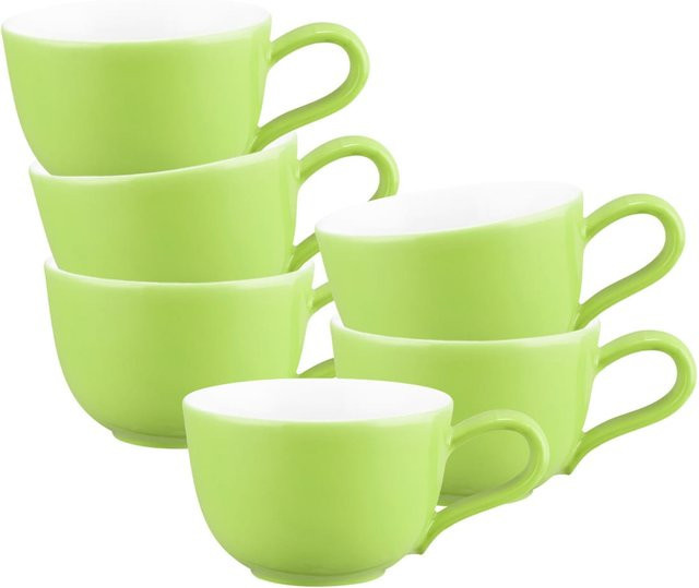 Seltmann Weiden Espressotassen Liberty Pure Colors aus Porzellan, Grün, 6er Set, 90 ml - Bild 1