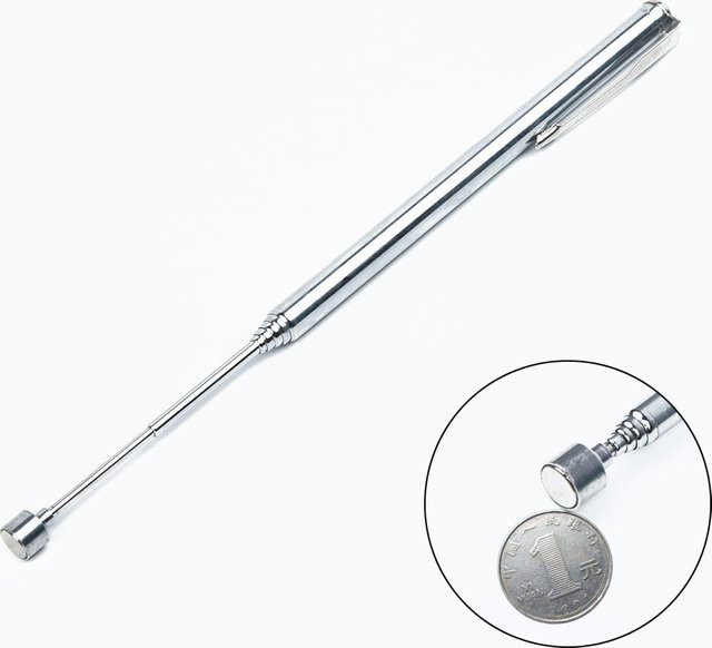 DAZZLEEX Teleskopischer Magnet-Stift als ausziehbares Pickup-Werkzeug in Silber für die Auto-Reparatur und Maschinenwartung - Bild 1
