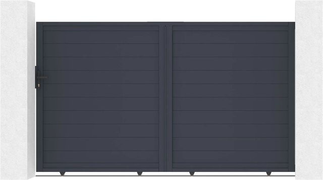 Casanoov Elektrisches Schiebetor Eiger aus Aluminium mit Schiebetorantrieb Ranger C300, Farbe: Anthrazit/Grau, B: 300 cm, H: 180 cm - Bild 1