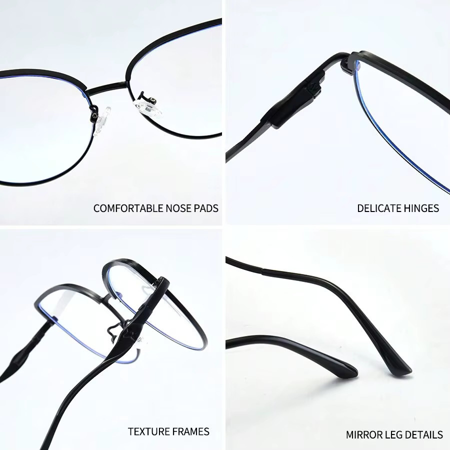 RELEN Korrektionsbrille Cat-Eye, Vollrand, Metall, schwarz, Damen - Bild 2