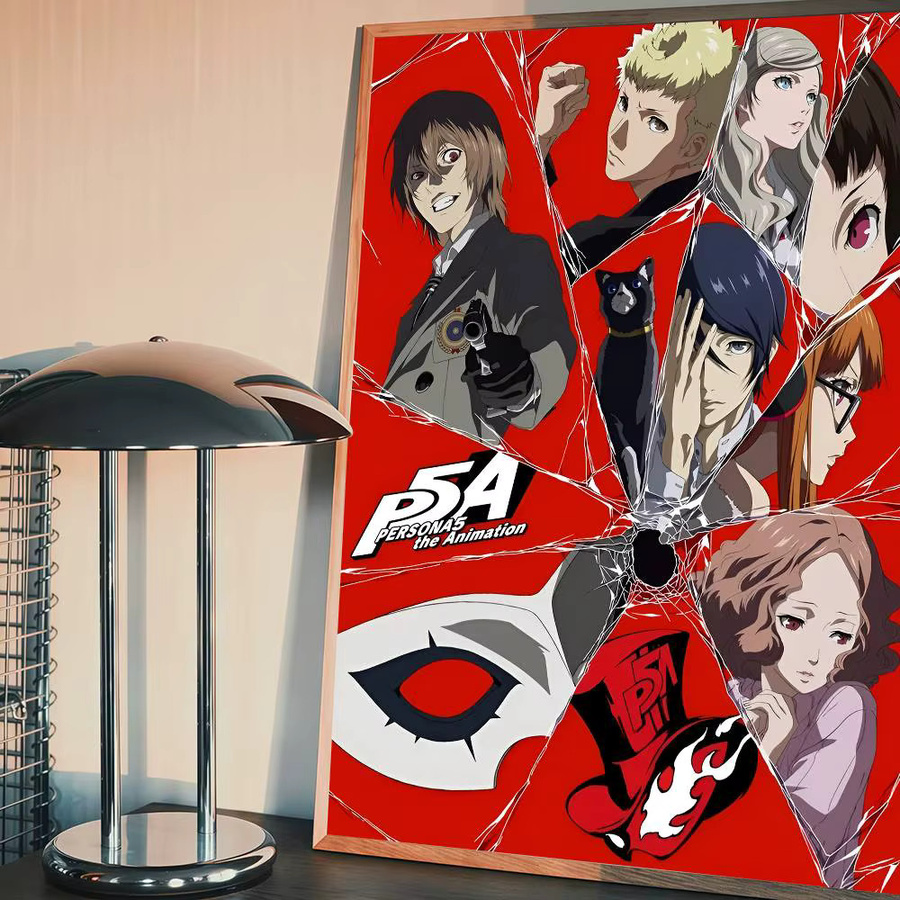 Bilibili Persona 5 selbstklebendes Poster im Vintage-Stil, mehrfarbig, rechteckig - Bild 6