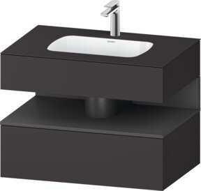 Duravit Qatego Einbauwaschtisch-Möbel-Set in Grau Matt, B/T/H: 80 x 55 x 60 cm - Bild 1