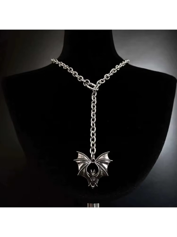 ZHIXUN Halskette, Fledermaus Anhänger, Silber, Unisex - Bild 5