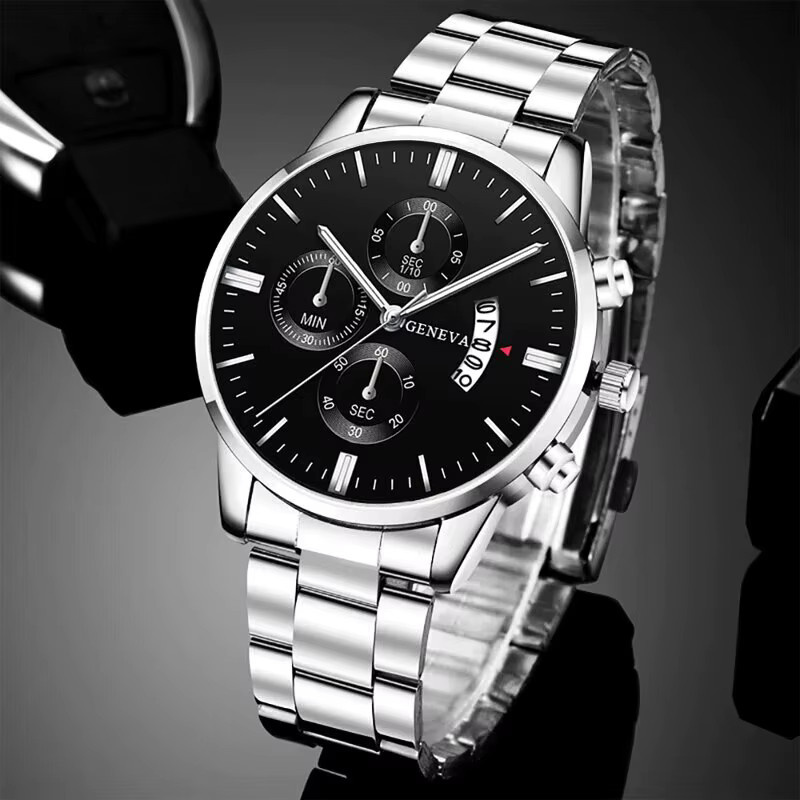 DEYROS Armbanduhr Edelstahl, Quarz, Schwarz, Herren - Bild 3