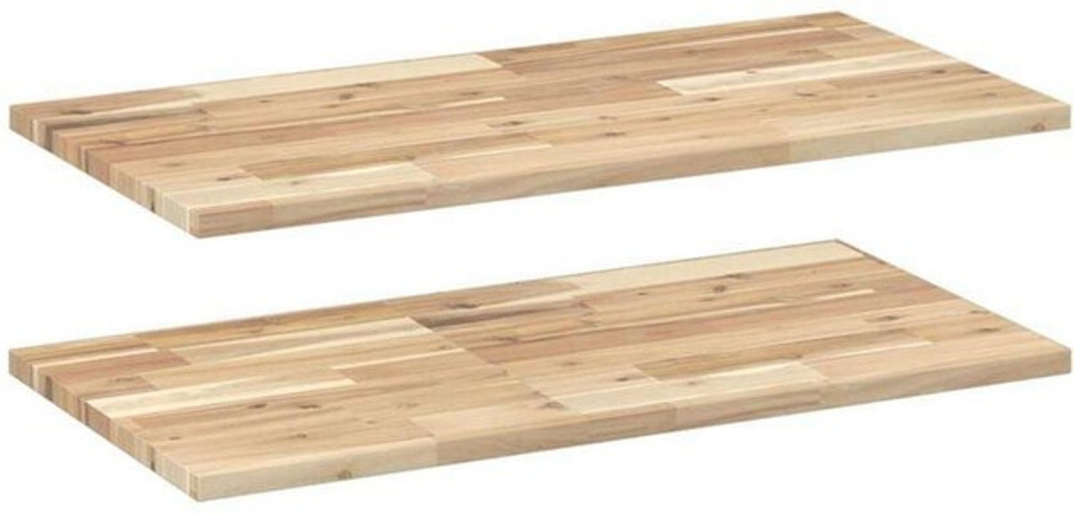 Vidaxl Schweberegale aus Massivholz Akazie, 2er Set, Natur/Braun, B/H/T: 80 x 2 x 40 cm - Bild 1