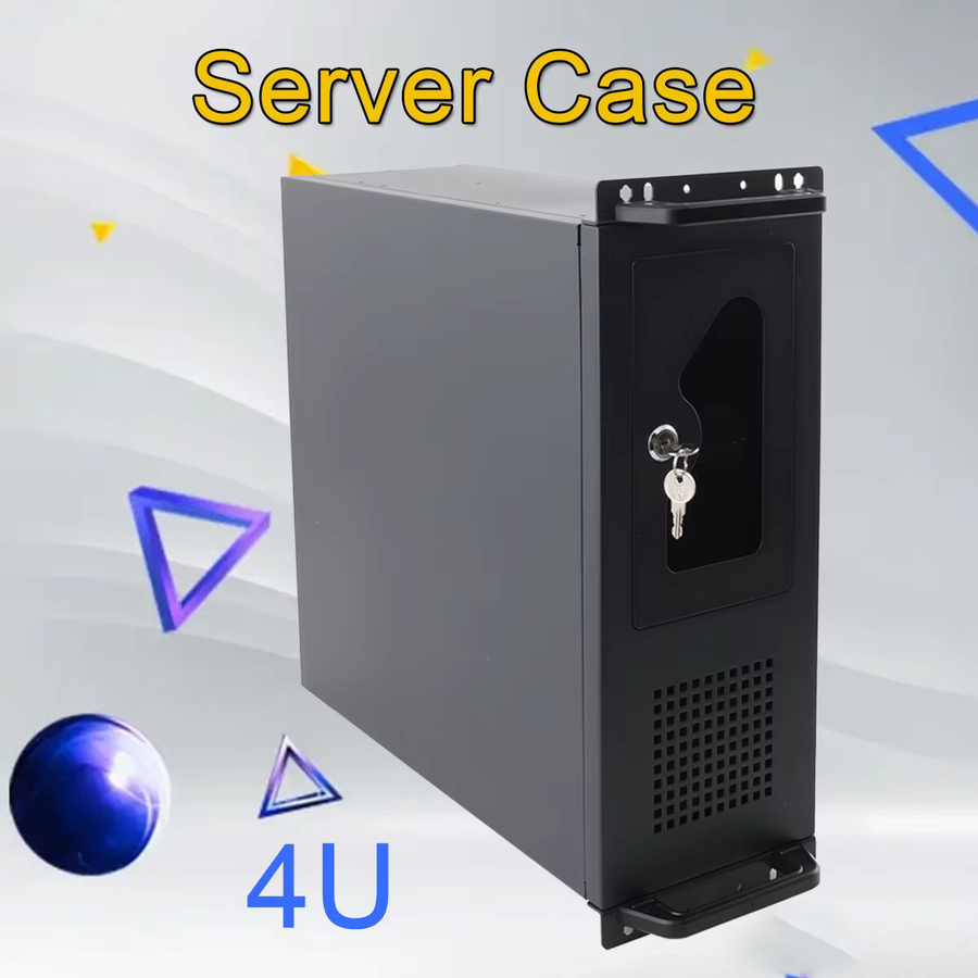 Industrielles 4U Rackmount-Gehäuse für ATX-Mainboards in Schwarz mit 7-Bay 3,5-Zoll-HDD-Speicher, 2x DVD-ROM, 7 PCIe-Steckplätzen, 120-mm-Lüfter und Front-Staubfilter - Bild 4