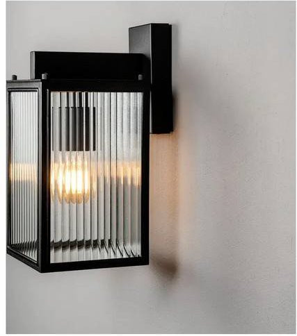 Konstsmide Außenwandleuchte Up-Down Schwarz aus Metall und Glas mit E27 Fassung - Bild 1