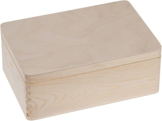 HolzFee Holzkiste mit Deckel aus Holz in Braun und Beige, B/T/H: 30 x 20 x 5 cm - Bild 1