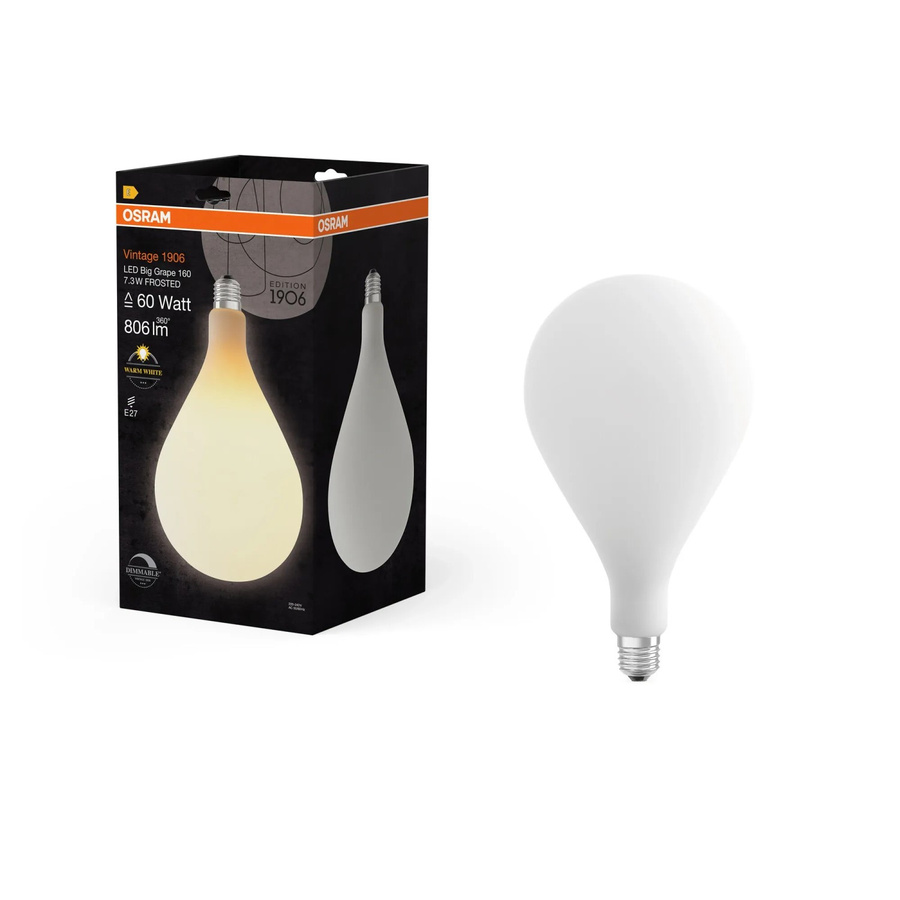 Osram LED-Lampe Big Grape E27 Filament Globe, dimmbar, warmweiß, transparent, Höhe: 28,5 cm, Durchmesser: 16 cm - Bild 2