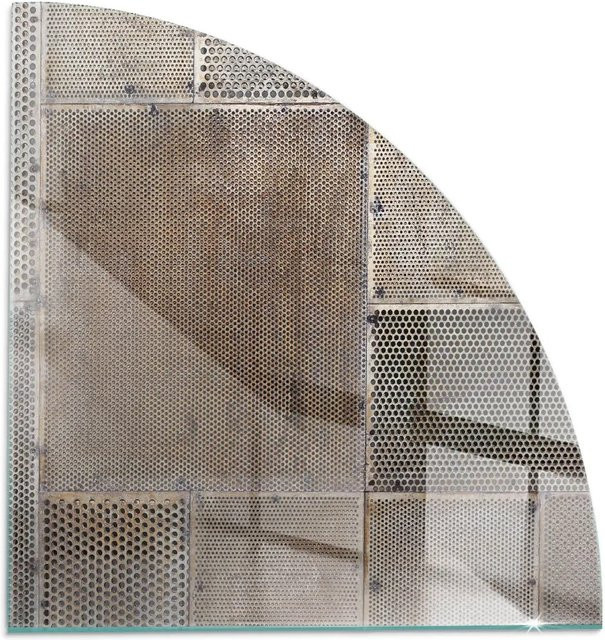 Tulup Funkenschutzplatte aus Glas für Kamin und Öfen mit Lochblechmuster in Beige, B/H: 100 x 100 cm - Bild 1