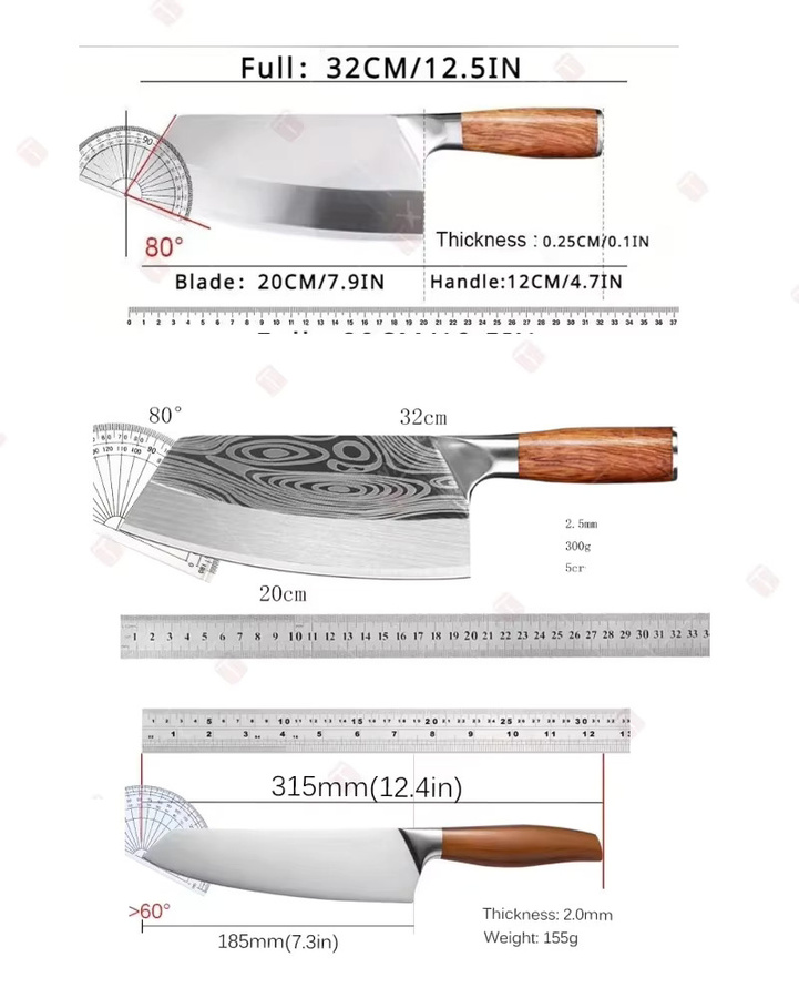 WXCOO Kochmesser Set mit Aufbewahrungsbox aus Holz zum Schneiden von Fleisch, Fisch und Obst - Bild 4