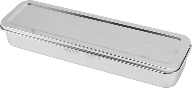 mfySpace Besteckschale aus Edelstahl mit Deckel und Abtropfgestell in Silber - Bild 1