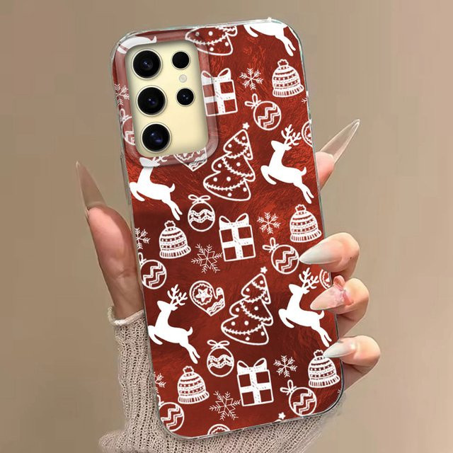 Handyhülle mit rotem Elch Motiv für Samsung Galaxy S24 S25 S23 S22 S21 S20 FE Ultra und Edge, TPU Cover - Bild 1