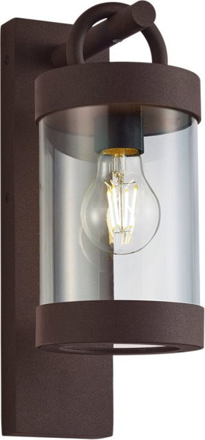 Trio Sambesi Außenwandleuchte aus Druckgussaluminium in Rostfarbig mit transparentem Glas, B/H: 12 x 33 cm - Bild 1