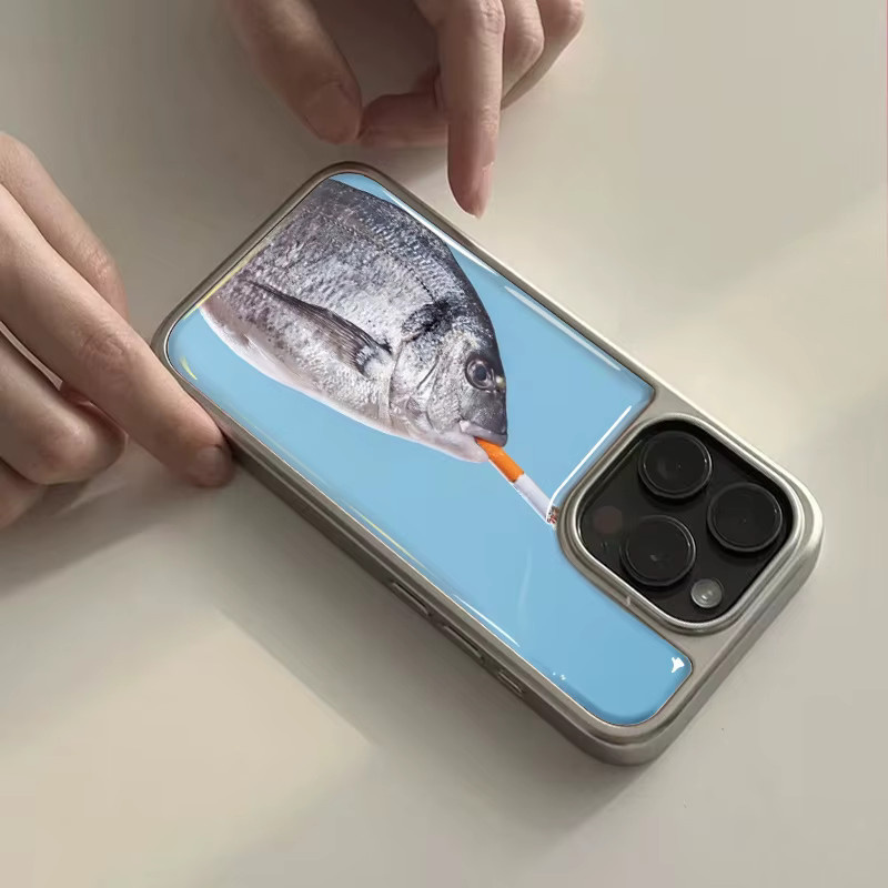 Hydrogel Handyhülle Gesalzene Fische für Samsung Galaxy S23 S24 S25 S26 Plus FE Ultra Edge in Silver Multicolour - Bild 2