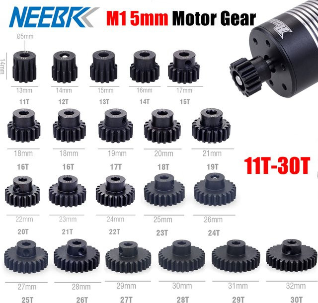 NeebRC Ritzel Motor Getriebe, 2-teiliges Set, Metall, Schwarz - Bild 1