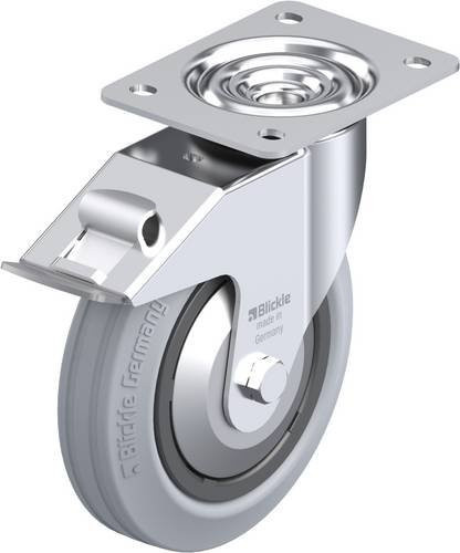 Blickle Lenkrolle LE-VPP 180G-FI-SG-FA mit Feststeller, Rad-Durchmesser: 18 cm, Tragfähigkeit: 170 kg, grau/schwarz - Bild 1