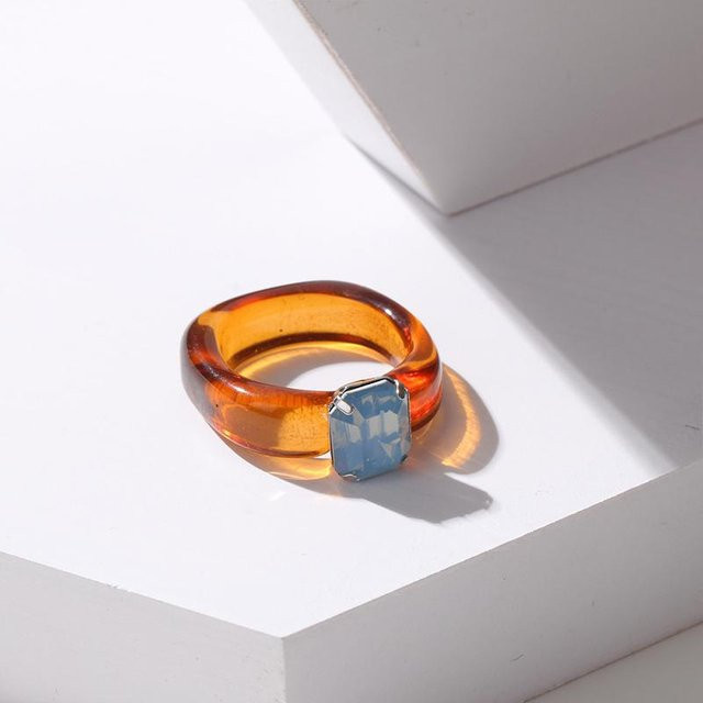 Ring Harz, Bunt, Zirkonia, Damen - Bild 1