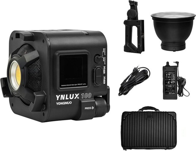 YONGNUO YNLUX100 Kompaktes tragbares COB LED-Videolicht in Schwarz mit 100 W und 3200 K-5600 K - Bild 1