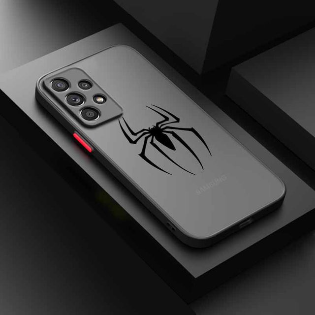 Handyhülle mit Spider-Man und Iron Man Logo für Samsung Galaxy A56 A55 A54 A53 A36 A34 A33 A32 A31 A26 A25 A24 A23 A22 A21S A17 A15 A07 in Schwarz - Bild 1