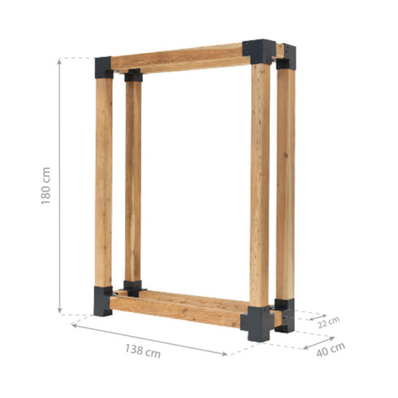 Westmann Kaminholzregal Michel XL aus Lärchenholz in Braun, B/T/H: 138 x 40 x 180 cm - Bild 3