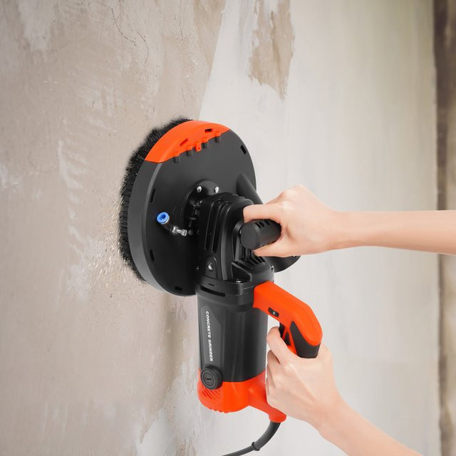 CNCEST 6-Gang-Beton-Oberflächenschleifer mit 5000-W-Kupfermotor für Zement, Wände, Böden und Dachrenovierung in Schwarz, Rot und Orange - Bild 1
