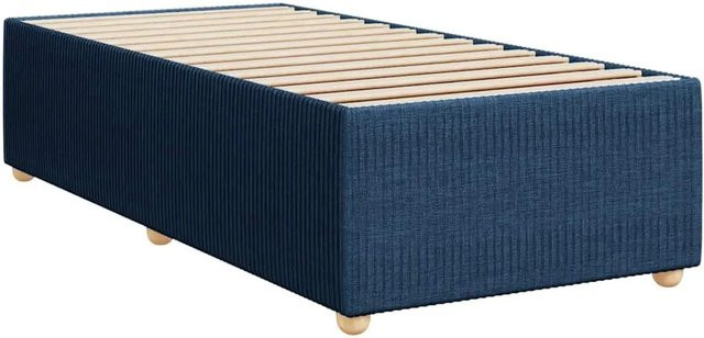 vidaXL Bettgestell aus Stoff in Blau mit Sperrholz und Holzwerkstoff, B/T/H: 100 x 200 cm - Bild 1