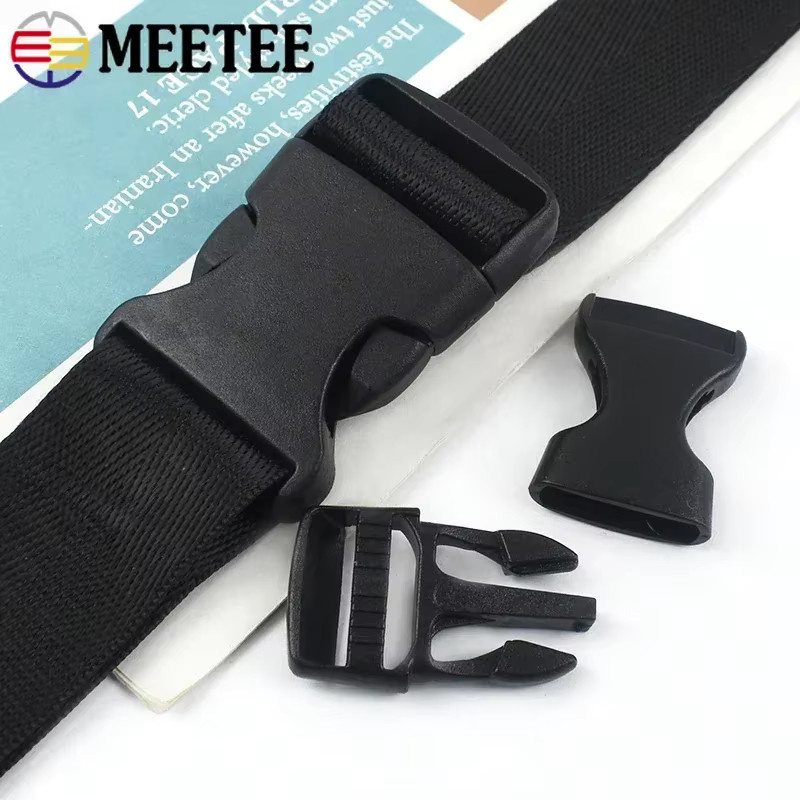 Meetee Kunststoff Quick Side Release Schnalle in Schwarz für Rucksackgurte und Hundehalsbänder, 10 Stück, Größe 10-50mm - Bild 4