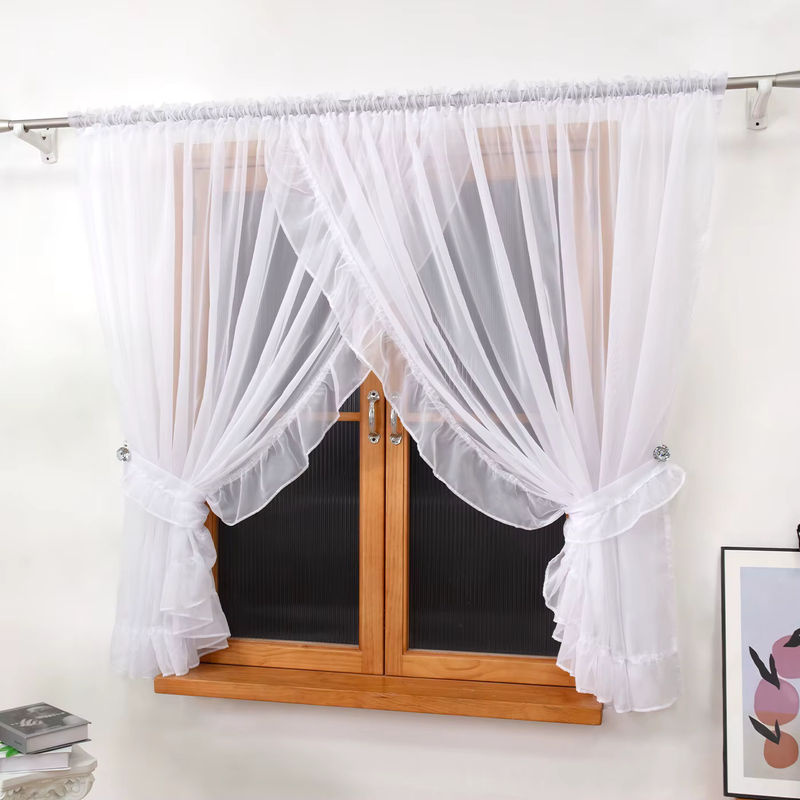 FLYINGCURTAINS Lichtfilter-Fenstervorhang mit Rüschenbesatz und Stangeneinschub, Weiß, Breite: 150 cm, Höhe: 150 cm - Bild 3