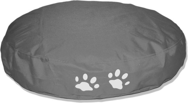 Kinzler Outdoorfähiges Tierkissen Rund mit Pfotendruck, Farbe: Grau, Durchmesser: 70 cm, Höhe: 12 cm - Bild 1