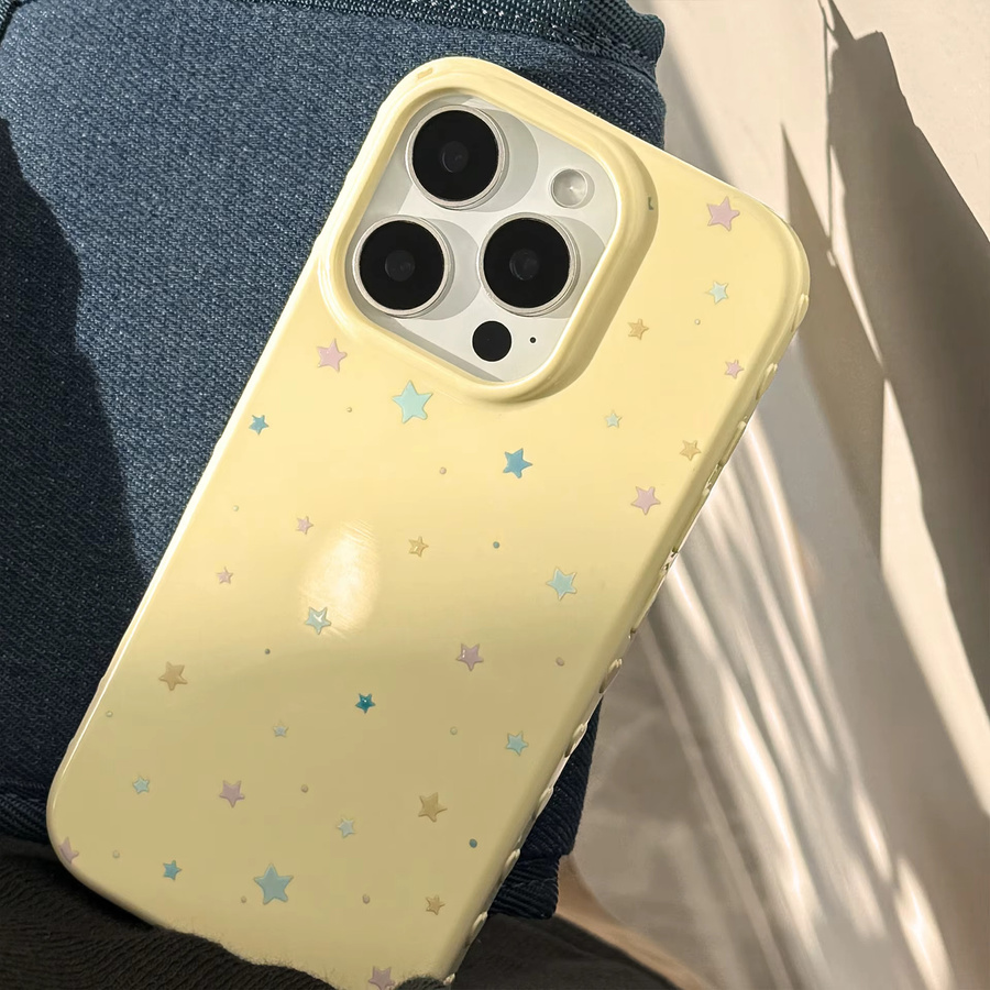 Stoßfeste iPhone Handyhülle mit buntem Sternenmuster in Multicolour für Apple iPhone 17 16 15 14 13 12 11 Pro Max - Bild 2