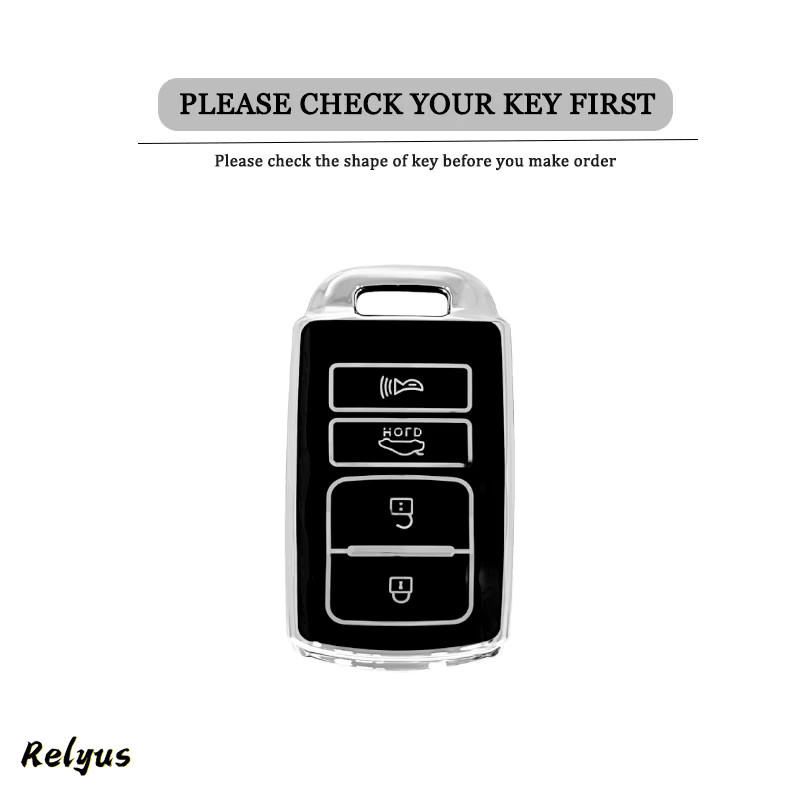 Relyus Weiche TPU Auto Schlüssel Abdeckung Schutzhülle für KIA Cadenza Sorento K3 K5 K7 K900 Quoris Keyless Holder - Bild 2