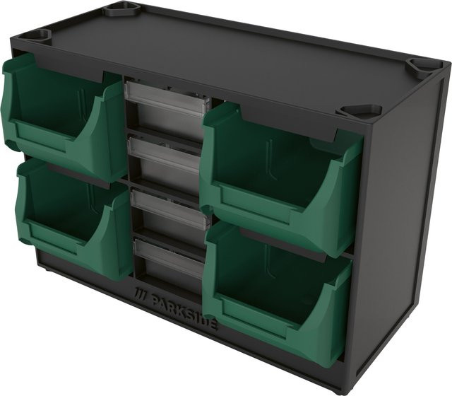 Parkside Kleinteilemagazin mit 8 Fächern aus Kunststoff, transparent, Breite: 20,8 cm, Höhe: 16,0 cm, Tiefe: 13,5 cm - Bild 1