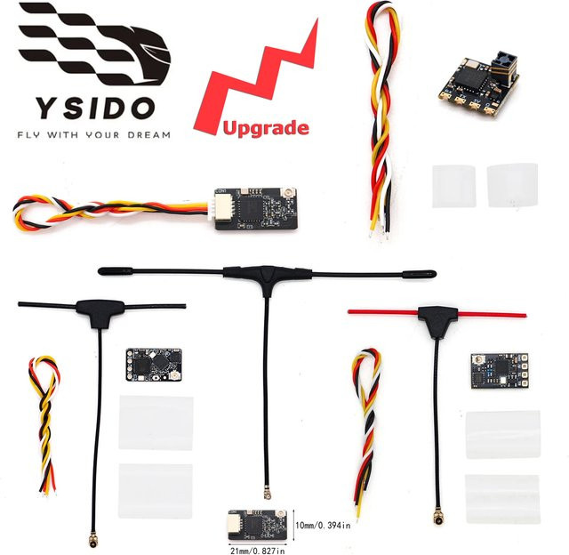 YSIDO RX 2,4 GHz 915 MHz ExpressLRS ELRS Nano Long Range Receiver, T Antenne, black - Bild 1